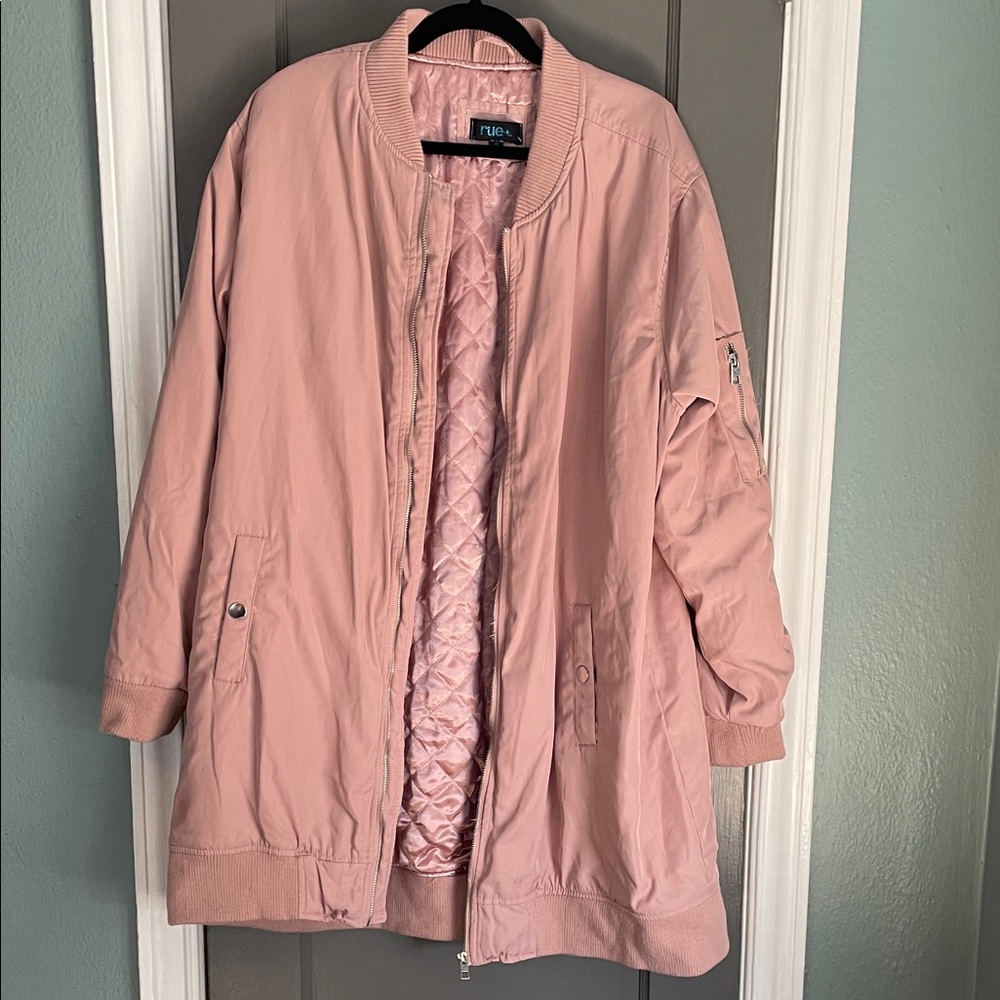 Rue Elegant Mauve Bomber Jacket